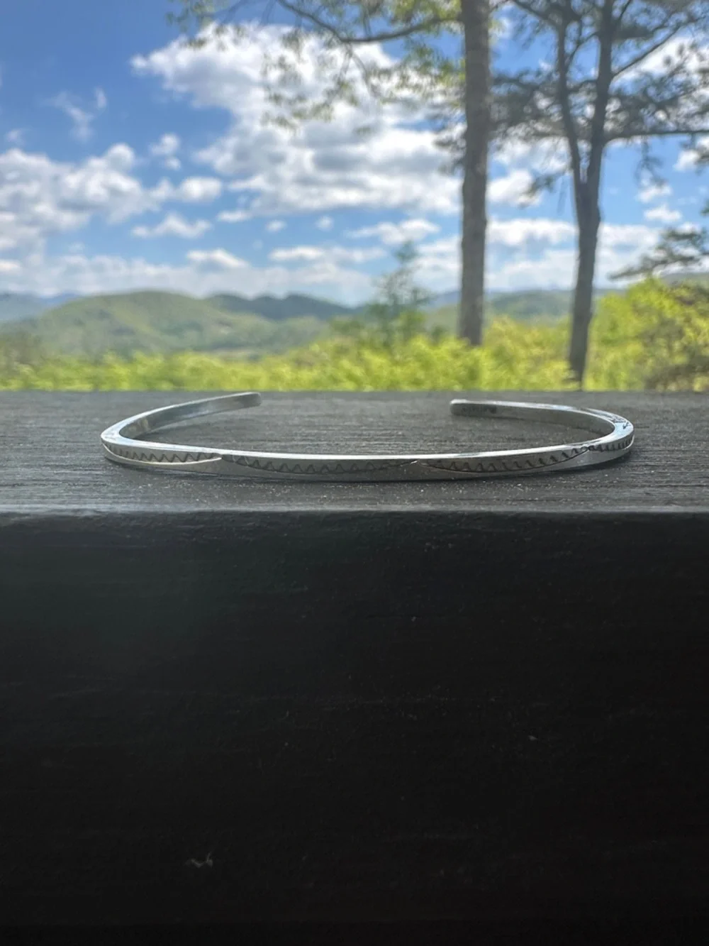 Navajo Elaine Tahe Sterling Silver Cuff Bracelet - Picture 2 of 4